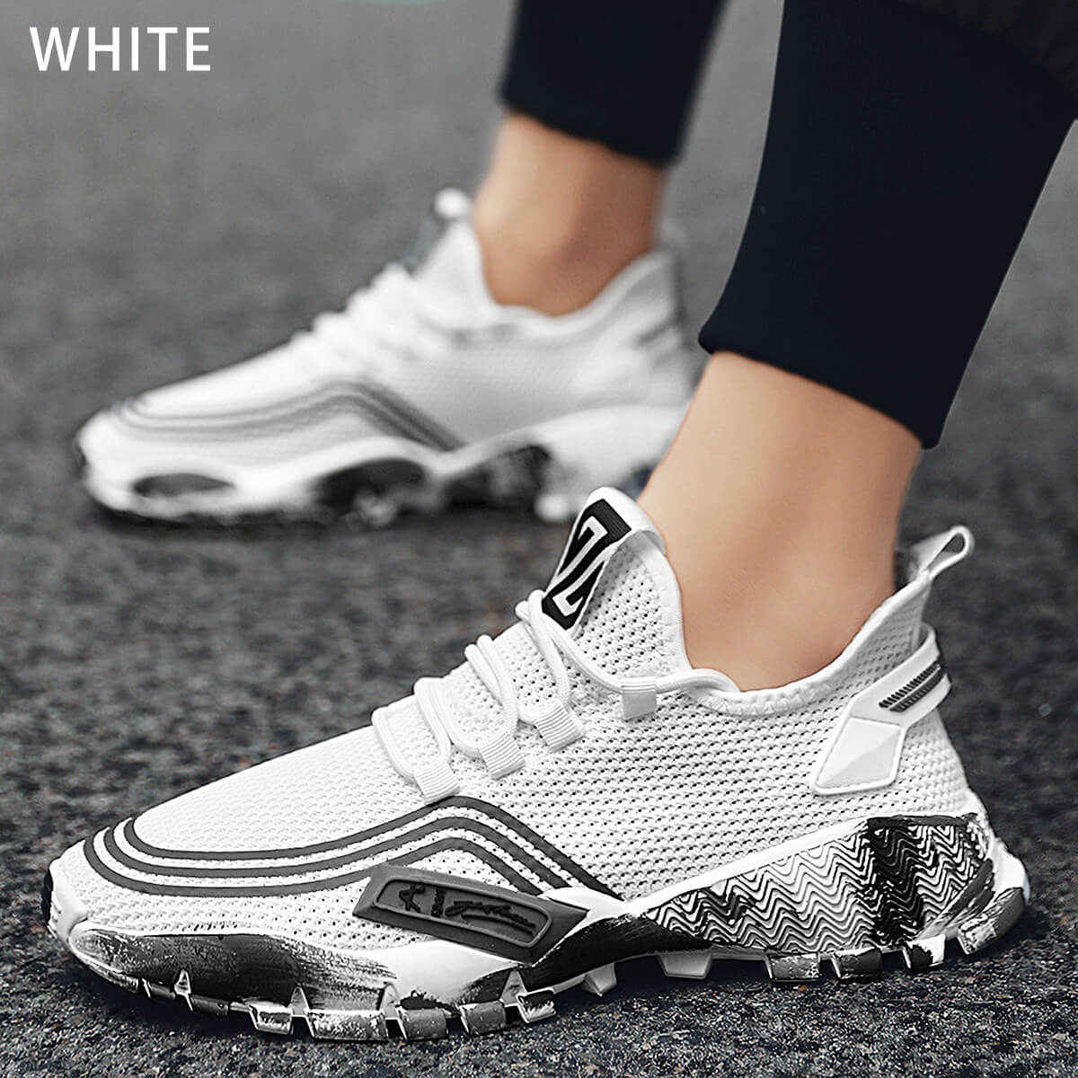 スポーツシューズ メンズ レディース ランニングシューズ スニーカー 靴 黒 白 迷彩 スポーツ おしゃれ 送料無料 UC-326 ギフト 敬老の日 | ブランド登録なし | 02