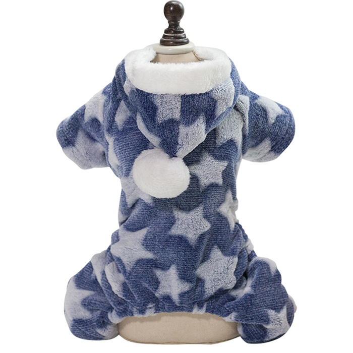 犬用 ふわもこパーカー 星柄 ドッグウェア 犬の服 グレー/グリーン