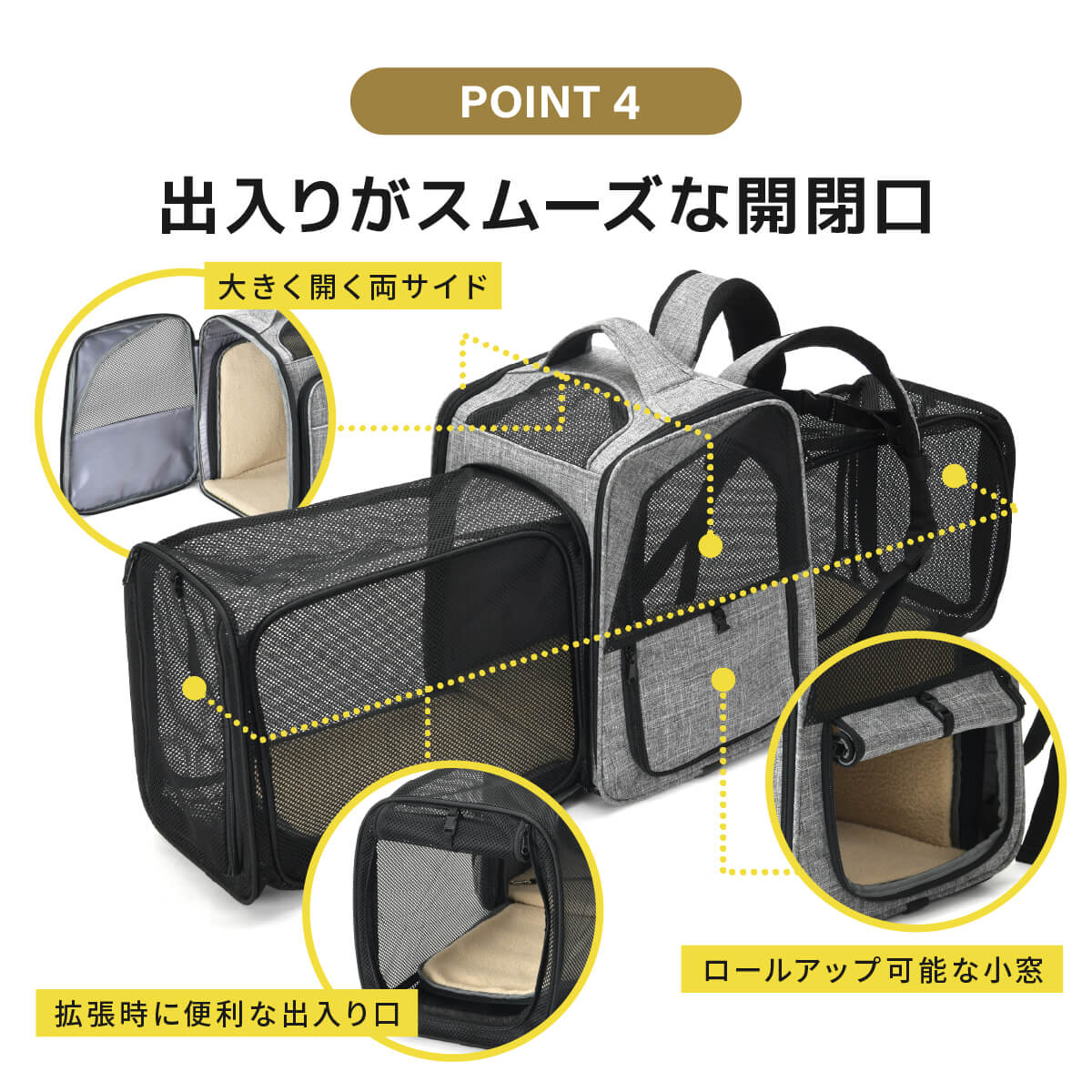 楽天市場】ペットキャリー バッグ リュック 拡張 ペットキャリー