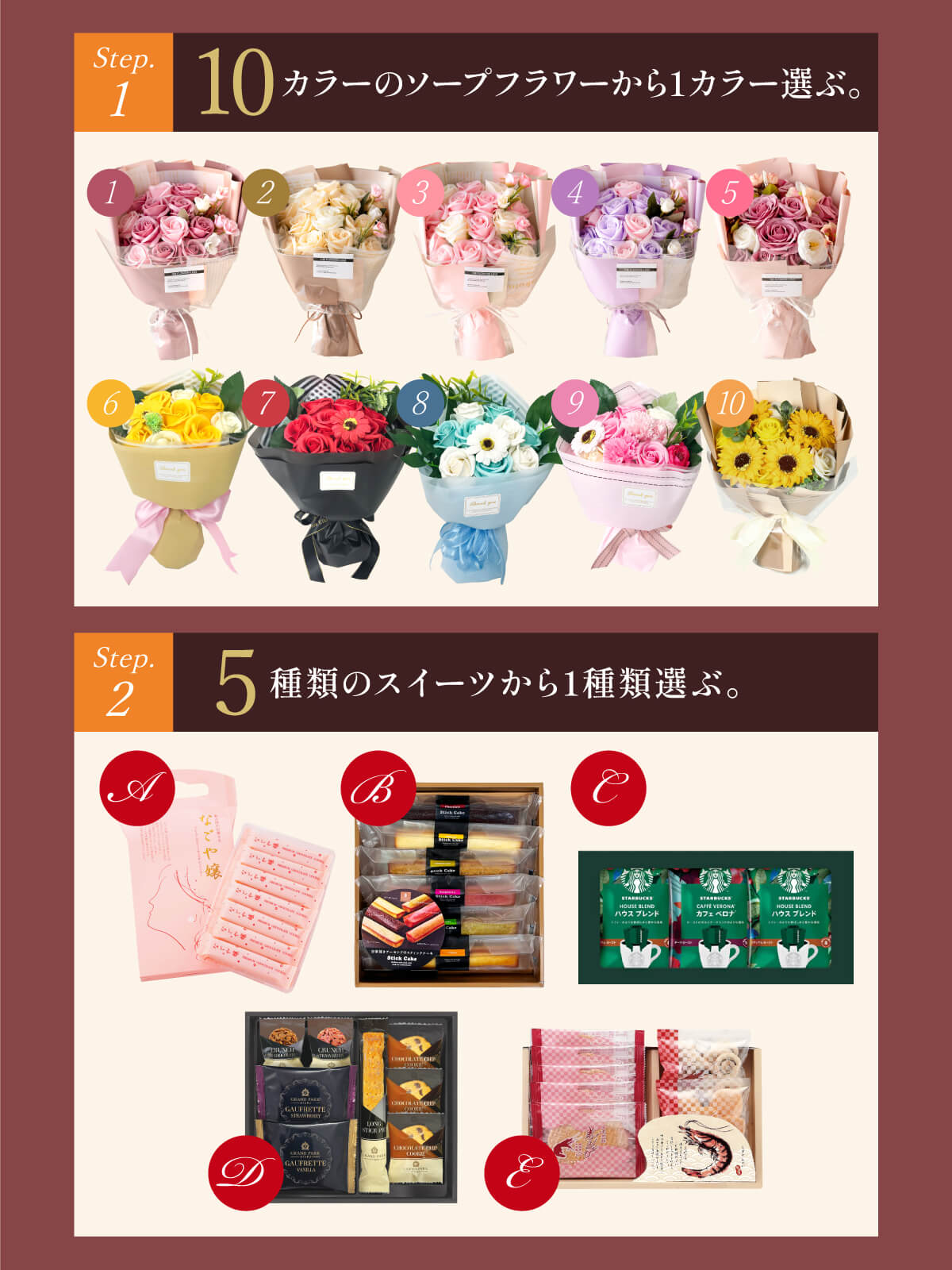 ソープフラワー 花束 スイーツ セット プレゼント 光る LED ライト付き ギフト 焼菓子 コーヒー メッセージカード ボックス US-700 入学祝い | ブランド登録なし | 01