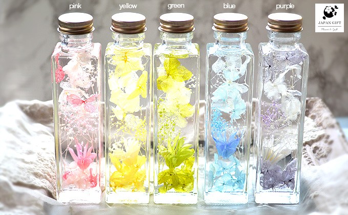 お中元 2026 ハーバリウム ピュアローズ (角瓶150ml) 5カラー Pure