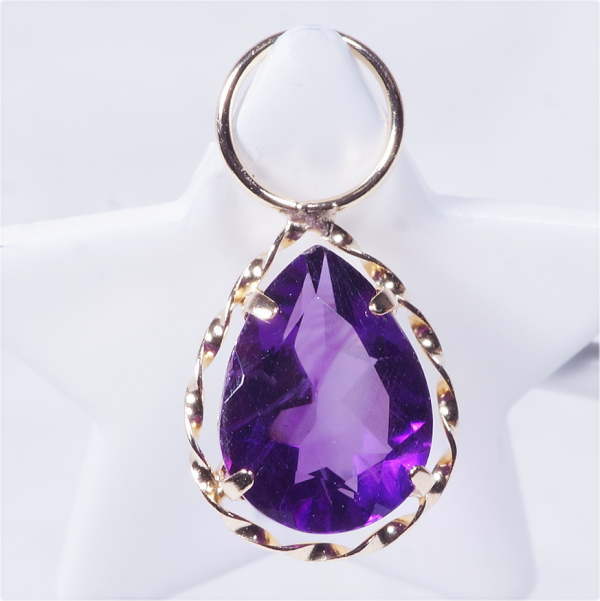 アメジスト k18 ピアス イヤリング チャーム K18 1.6ct アメシスト チャーム ペアシェイプ 18金（ピアス