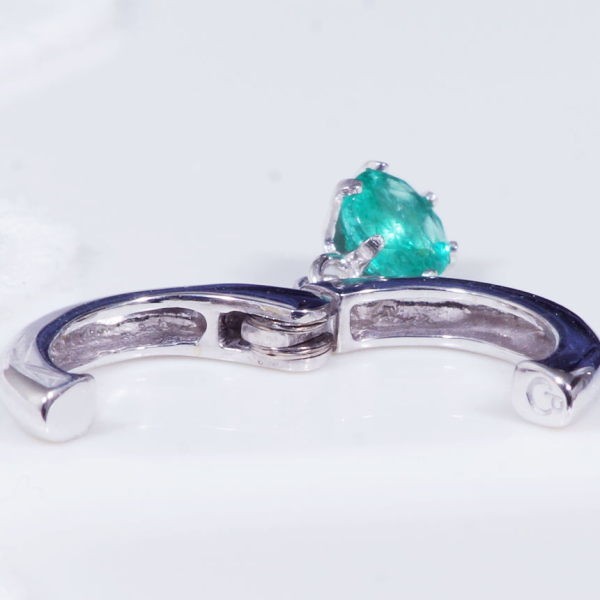 K14WG 0.5ct エメラルドピアリング 14金ホワイトゴールド 5月誕生石