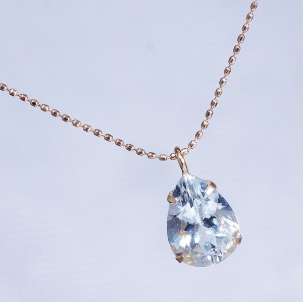 K18 0.8ct アクアマリン ペンダント 0.8カラット 18金 ペア
