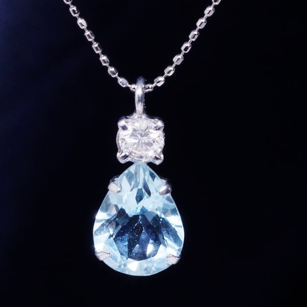 PT 0.8ct アクアマリンペンダント ネックレス ペアシェイプ ダイヤ 0.1ct プラチナ 45cm ３月誕生石 : pn452285 :  アイラブジュエリー - 通販 - Yahoo!ショッピング