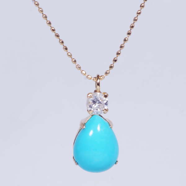 ターコイズネックレス　トルコ石ネックレスNO24-582 トルコ石/ターコイズ ネックレス K18ゴールド 18金 6.2g 40cm