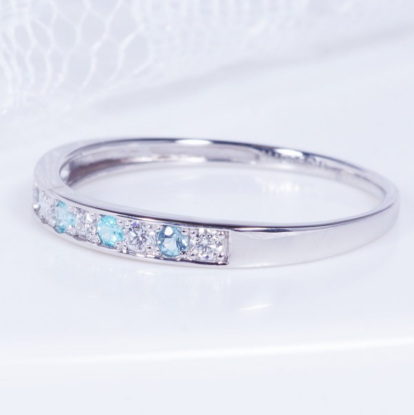 PT 0.08ct パライバトルマリンリング ダイヤ 0.1ct RP-7742 一文字 10