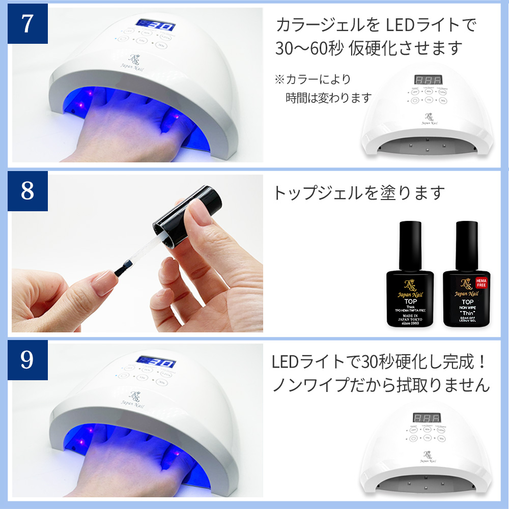 ジェルネイルキット 日本製3フリーベースジェルトップジェル 初心者も