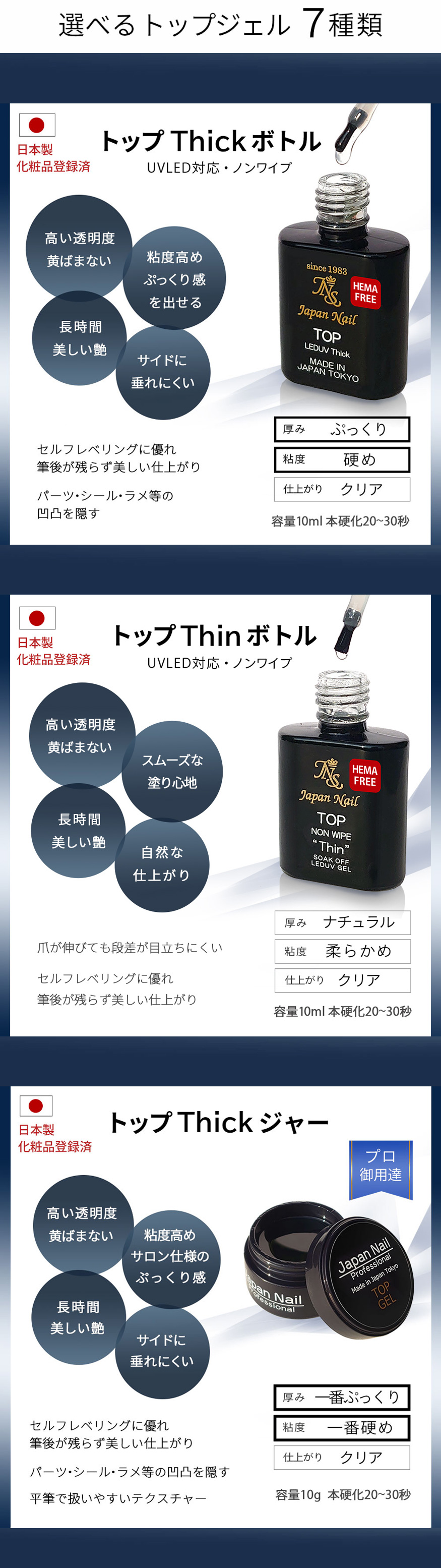 トップジェル トップコート ジェルネイル 国産 化粧品登録 2個セット ぷっくり 楽天市場】日本製HEMAフリーも選べる！トップジェル 安心の日本製 輝く