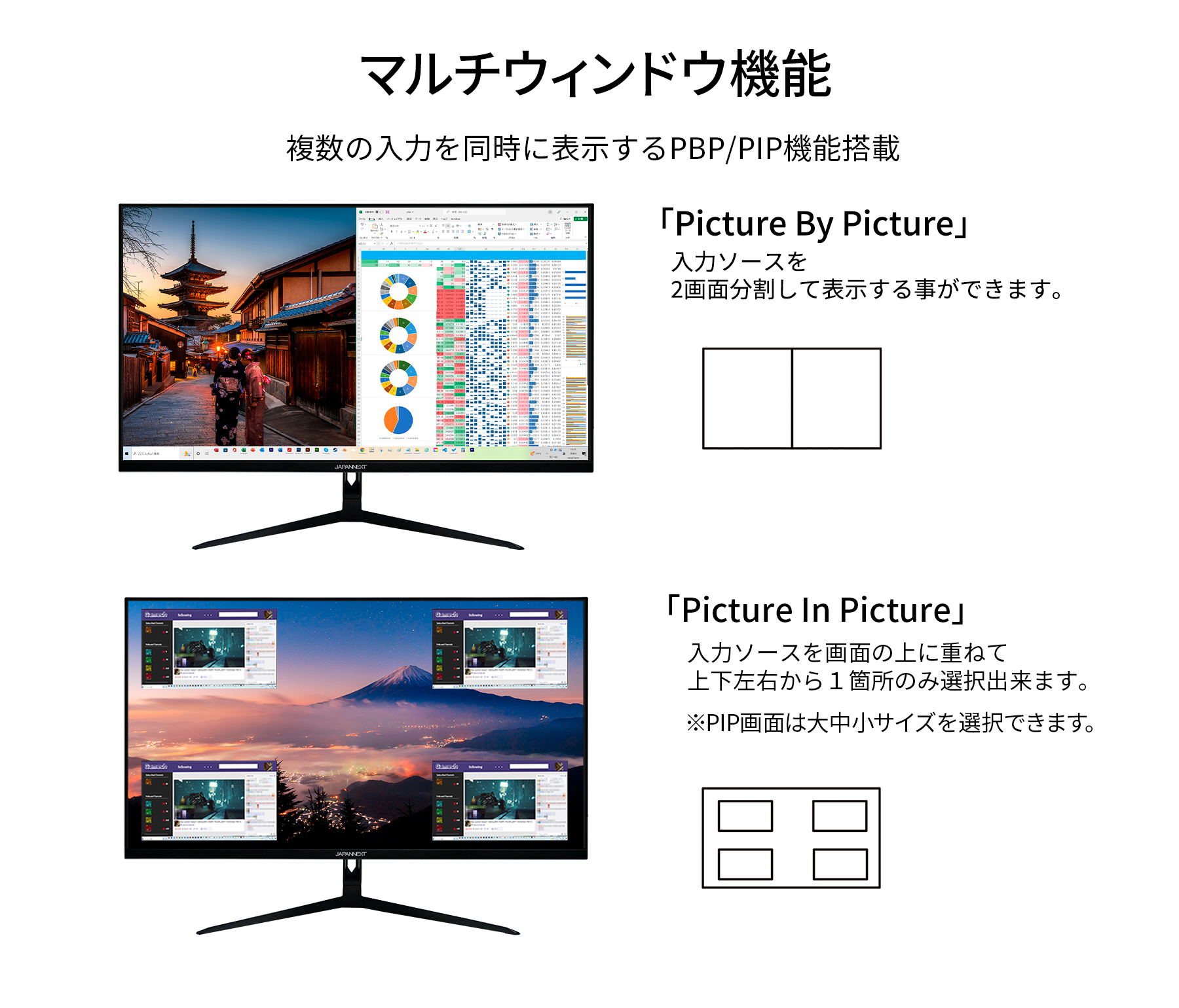 JAPANNEXT 31.5インチ IPSパネル 4K(3840x2160)解像度 144Hz対応