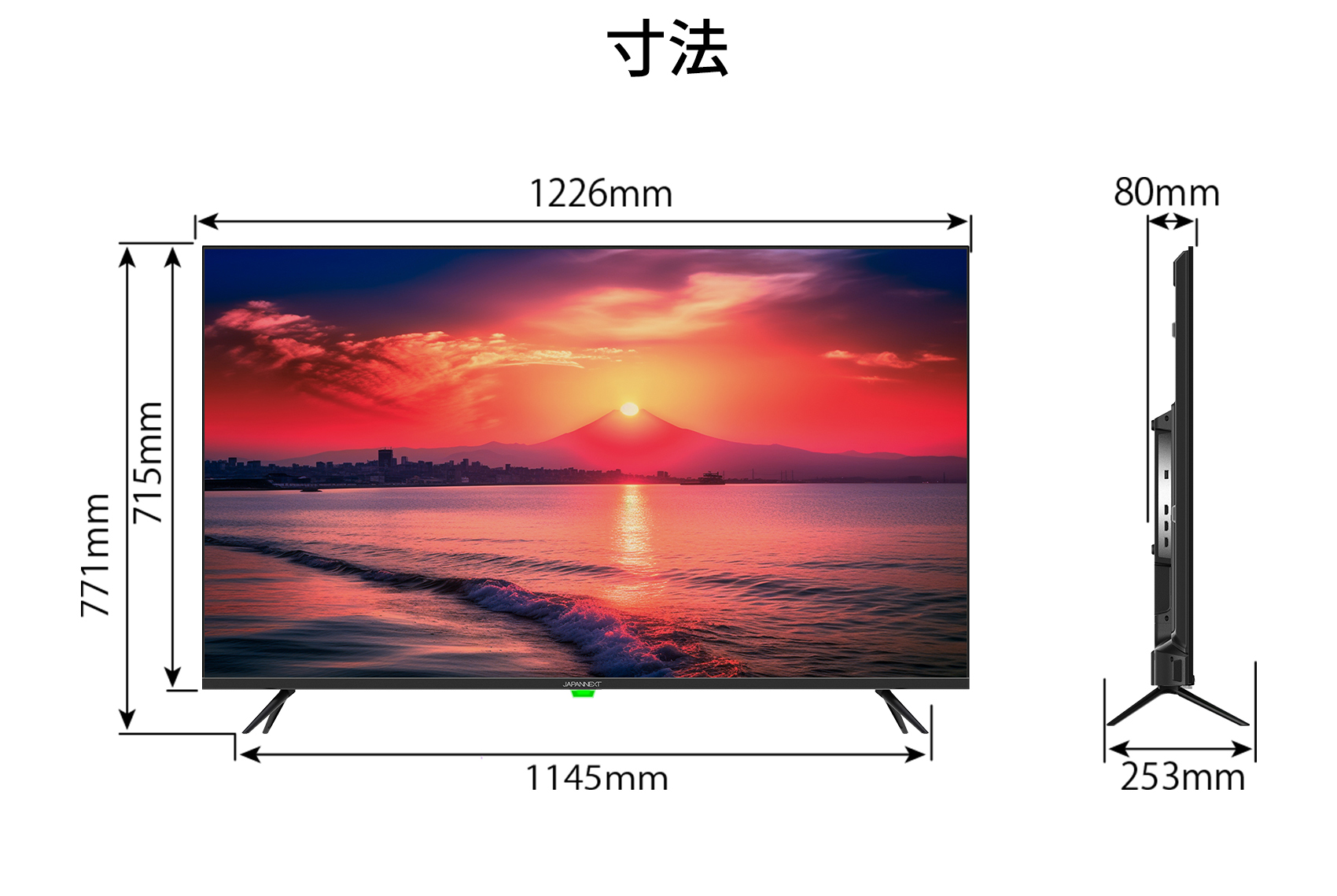 JAPANNEXT 55インチ 大型4K(3840x2160)液晶ディスプレイ JN 