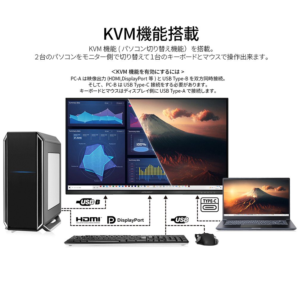 JAPANNEXT 31.5インチ VAパネル搭載 4K(3840x2160)解像度 液晶モニター JN-V3150UHDR-C65W-HSP HDMI DP USB-C(最大65W給電) HDR sRGB:99% ジャパンネクスト｜japannext｜10