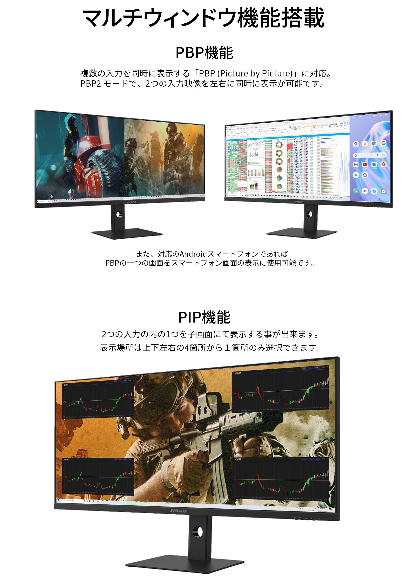 956x1440@ 14 JAPANNEXT ゲーミングモニター 40インチ IPSパネル UWQHD ウルトラワイド 144Hz PC ゲーム HDMI DP USB  JN-IPS40UWQHDR144 ワイドモニター ジャパンネクスト