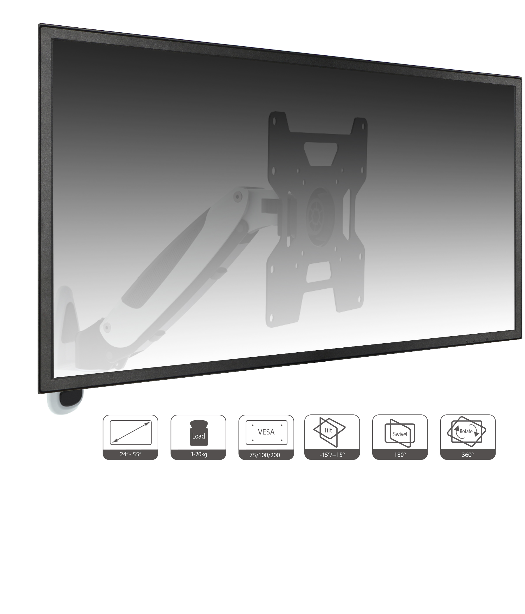 375 モニターアーム 回転式 10～43インチ対応 耐荷重13kg Amazon | MOUNTUP テレビ壁掛け金具 回転式 モニターアーム 軽量