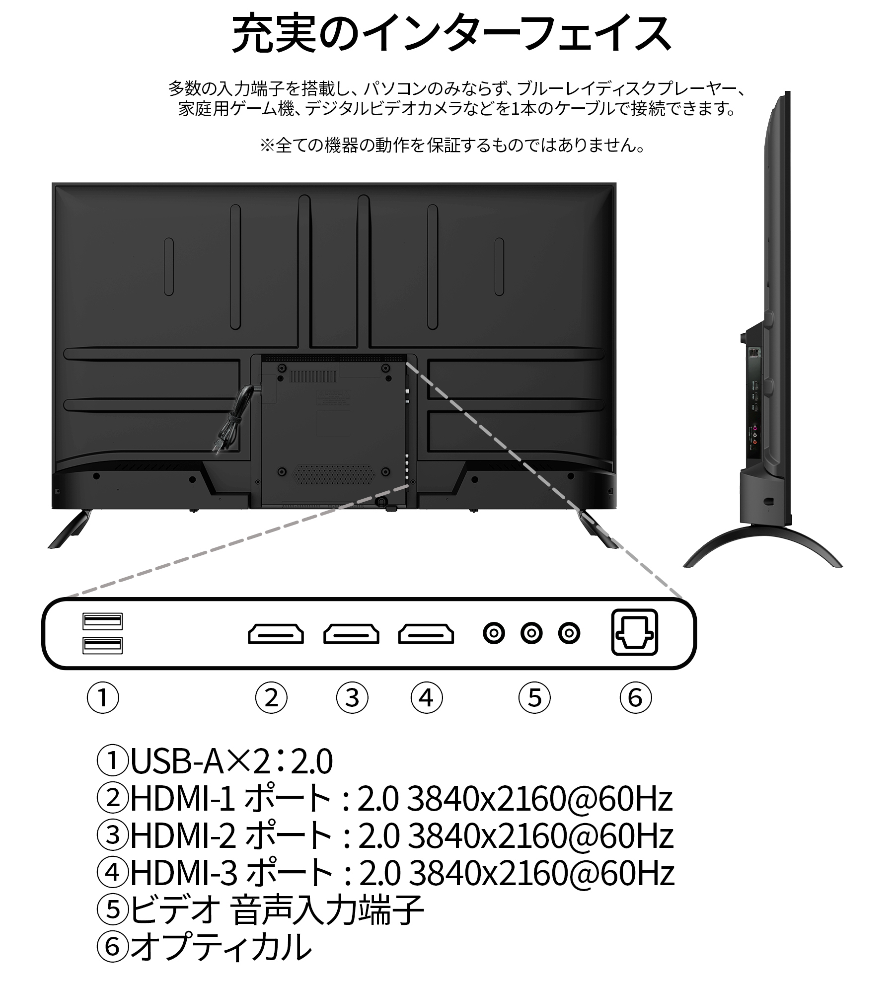JAPANNEXT 50インチ IPSパネル搭載 大型4K液晶モニター JN-IPS50UHDR-U HDMI HDR ビデオ/音声入力端子 オプティカル端子 USB再生対応 ジャパンネクスト｜japannext｜13