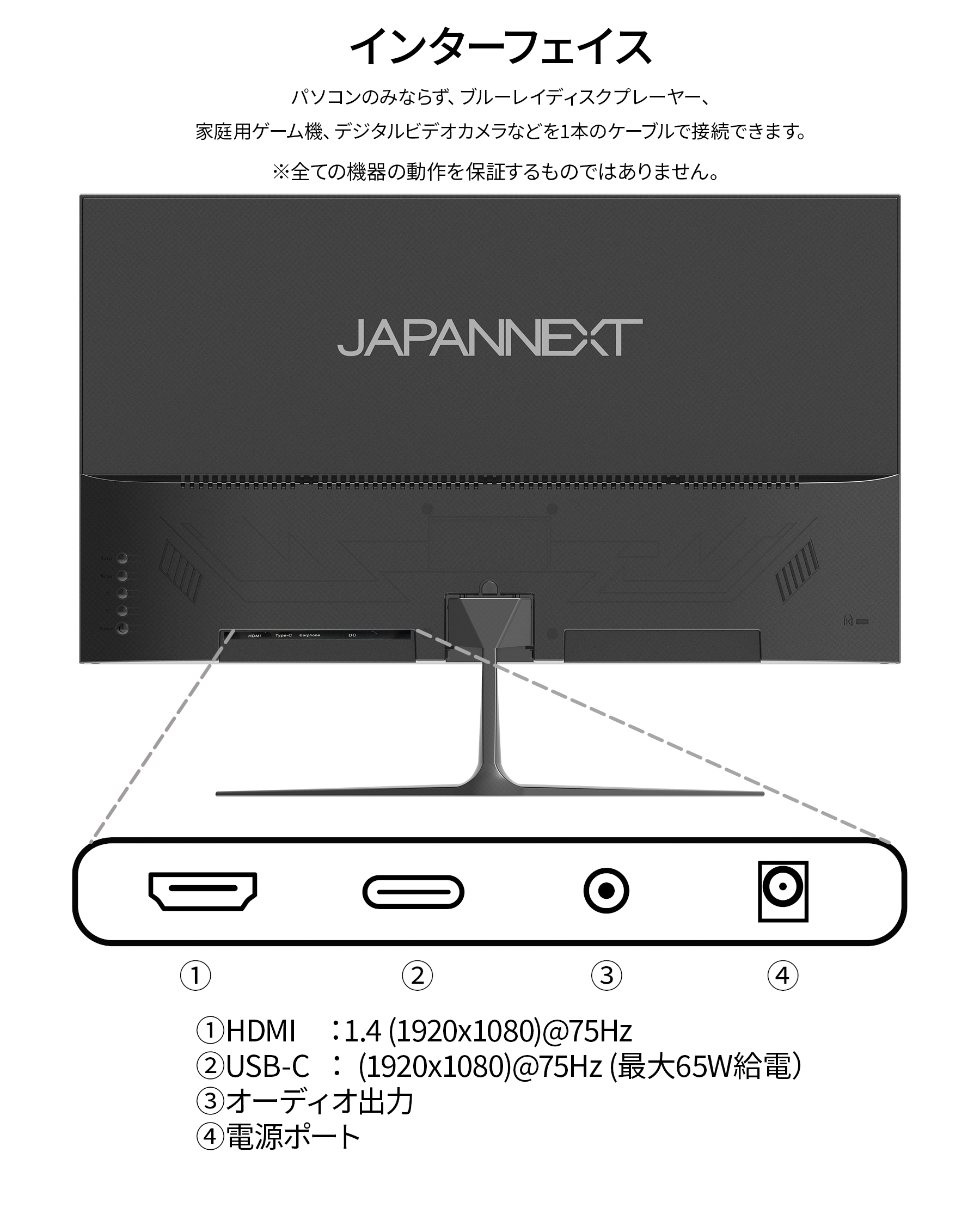 JAPANNEXT 23.8インチ IPSパネル搭載 フルHD(1920x1080)解像度 液晶モニター JN-i2382FHD-C65W HDMI USB Type-C(最大65W給電) PCモニター ジャパンネクスト｜japannext｜17