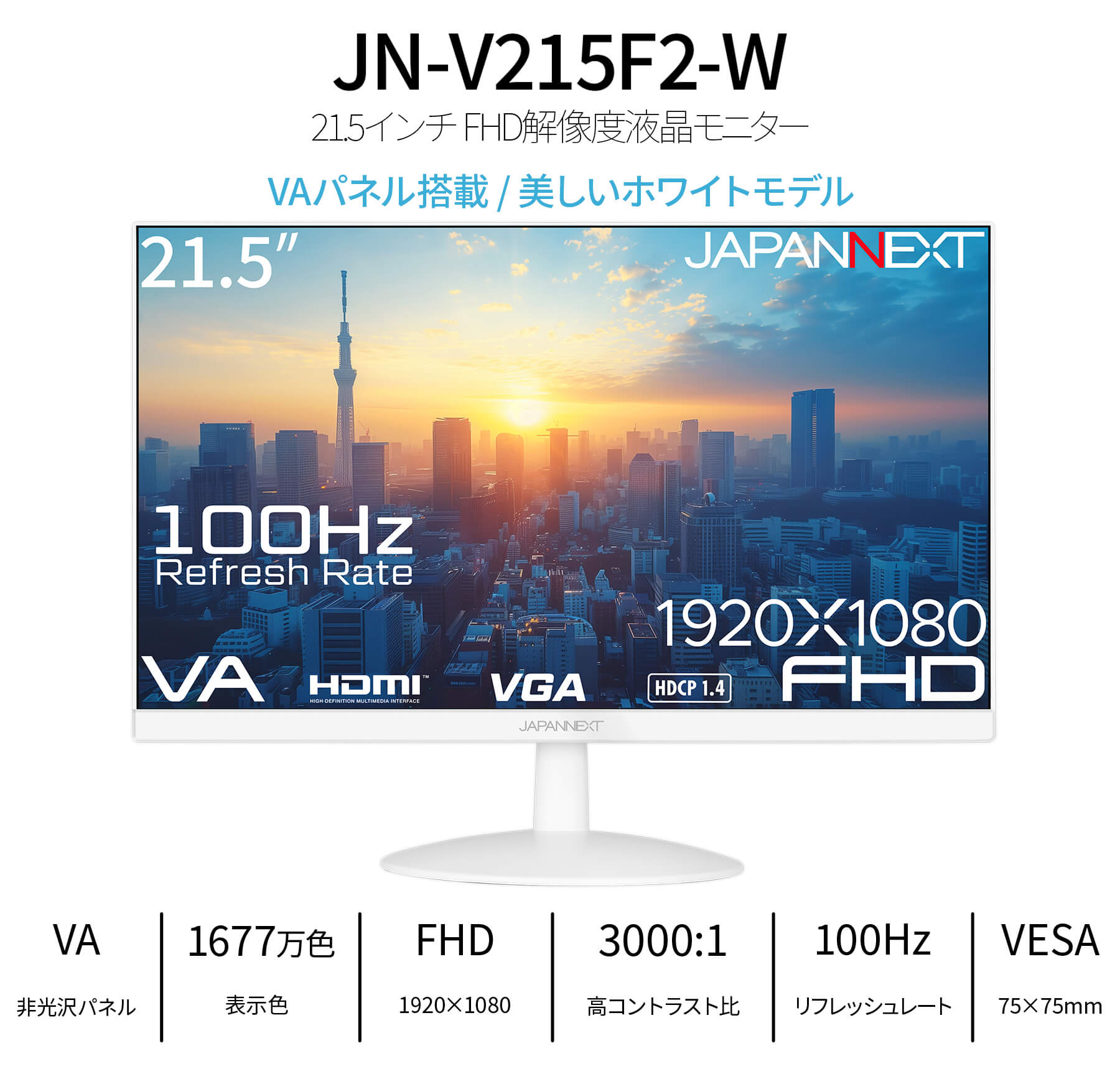 JAPANNEXT（ジャパンネクスト） JAPANNEXT 21.5インチ VAパネル搭載