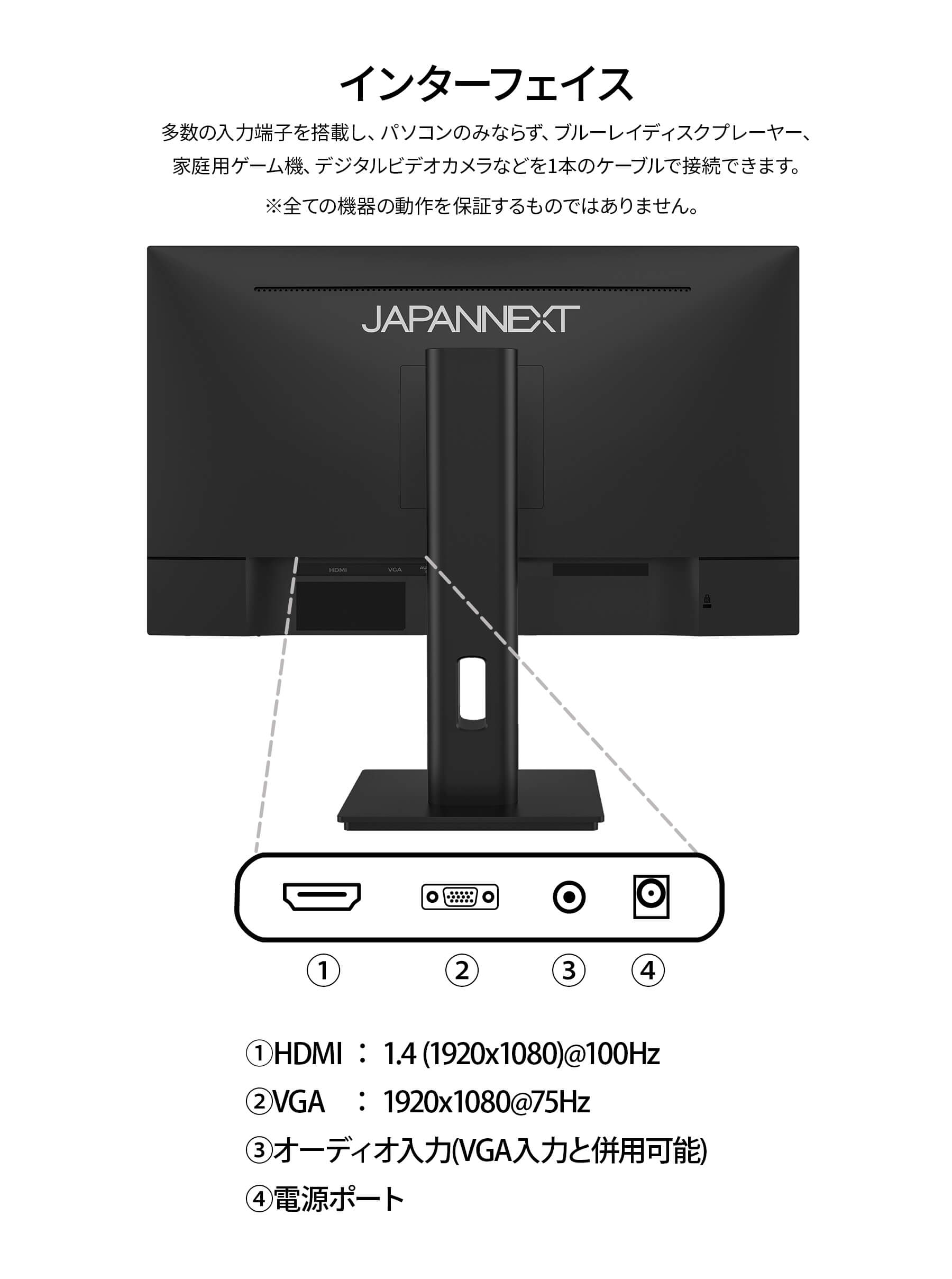 JAPANNEXT（ジャパンネクスト） JAPANNEXT 21.5インチ IPSパネル搭載