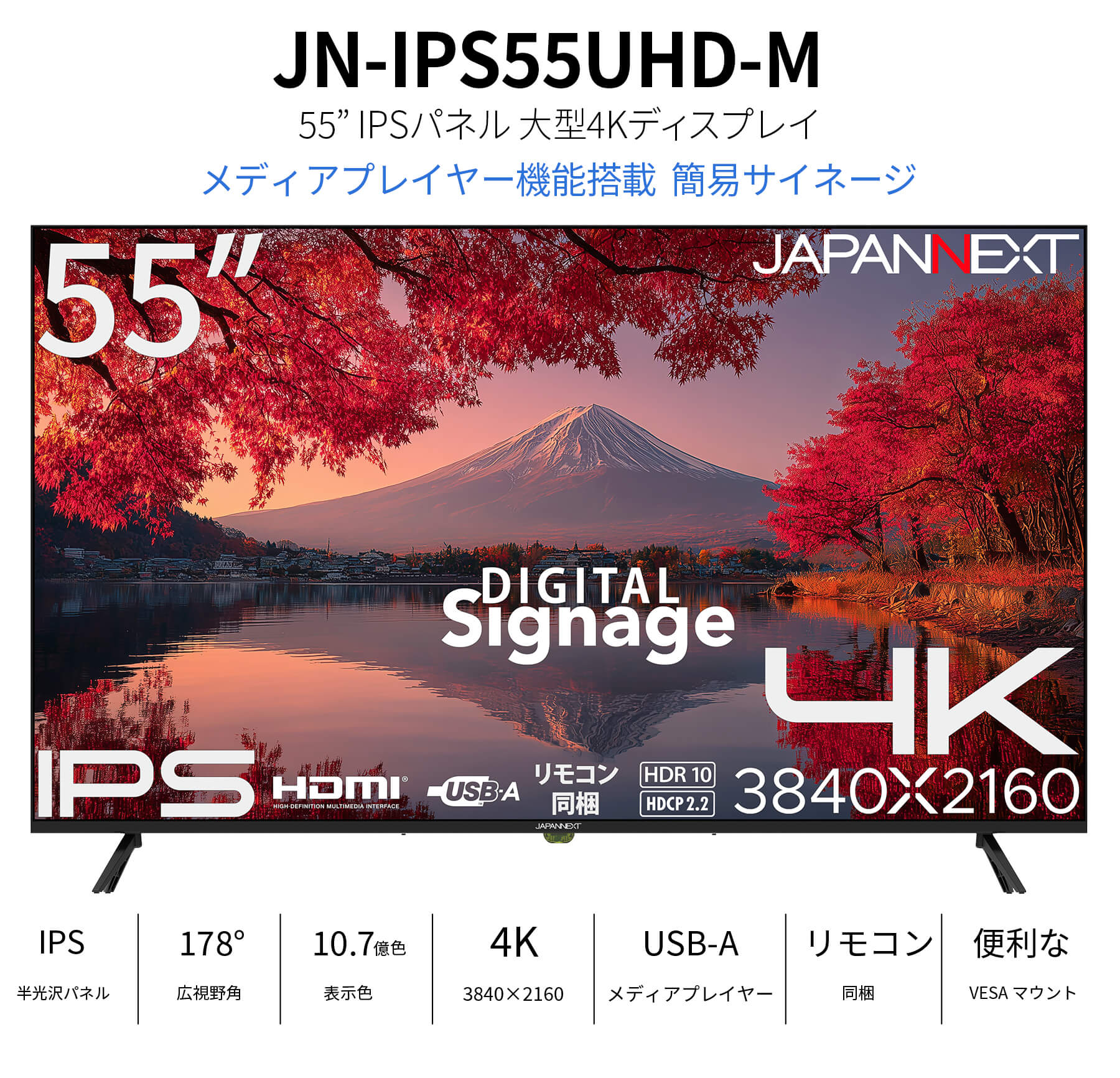 JAPANNEXT（ジャパンネクスト） 【2年保証モデル】 JAPANNEXT 55インチ