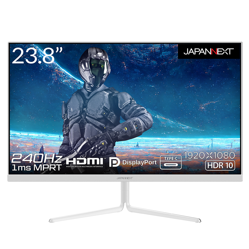 JAPANNEXT ゲーミングモニター ホワイト 白 23.8インチ TNパネル フル