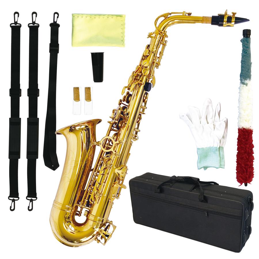 MINERVA 0412 アルトサックス ゴールド 500円クーポン配布中】アルトサックス 初心者セット E Saxophone