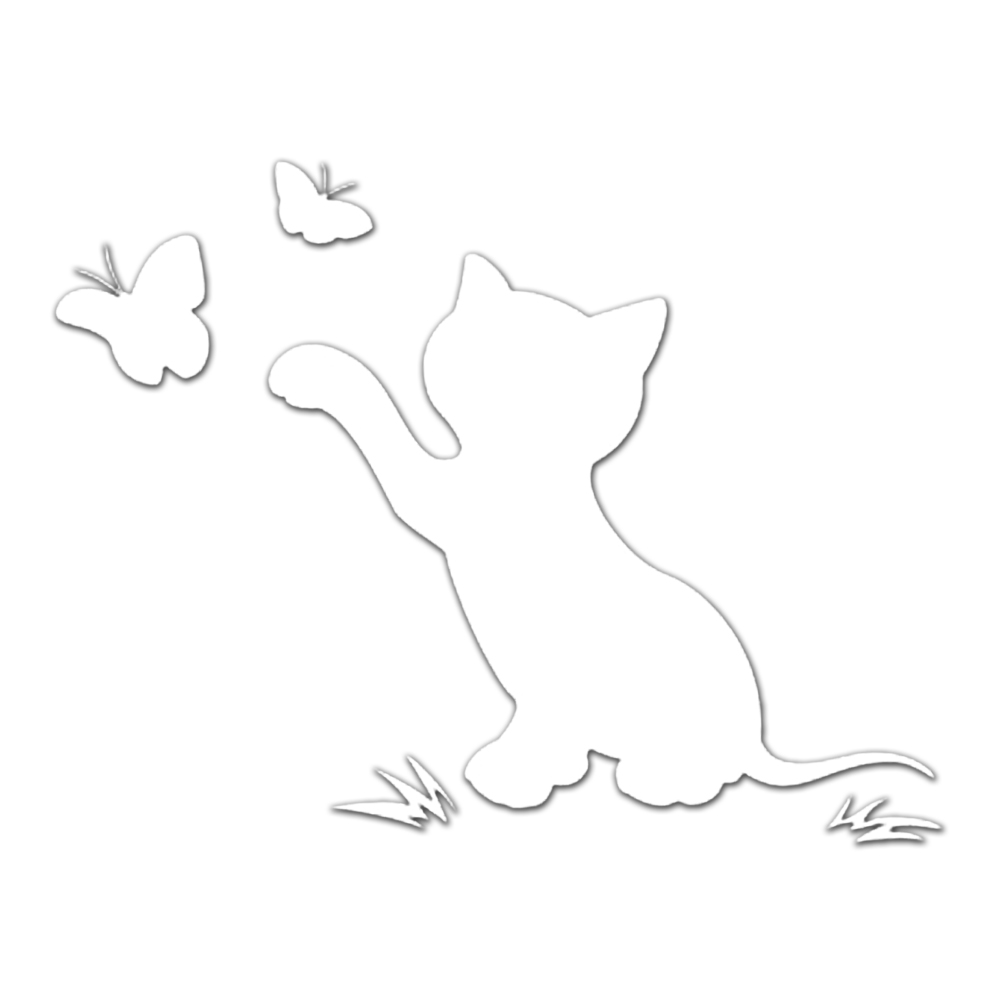 猫 ステッカー 車 ネコ バイク ヘルメット 壁 ウォール スマホ かわいい おもしろ おしゃれ 防水 シール カッティングステッカー デカール 蝶 遊ぶ JM-191 |  | 02