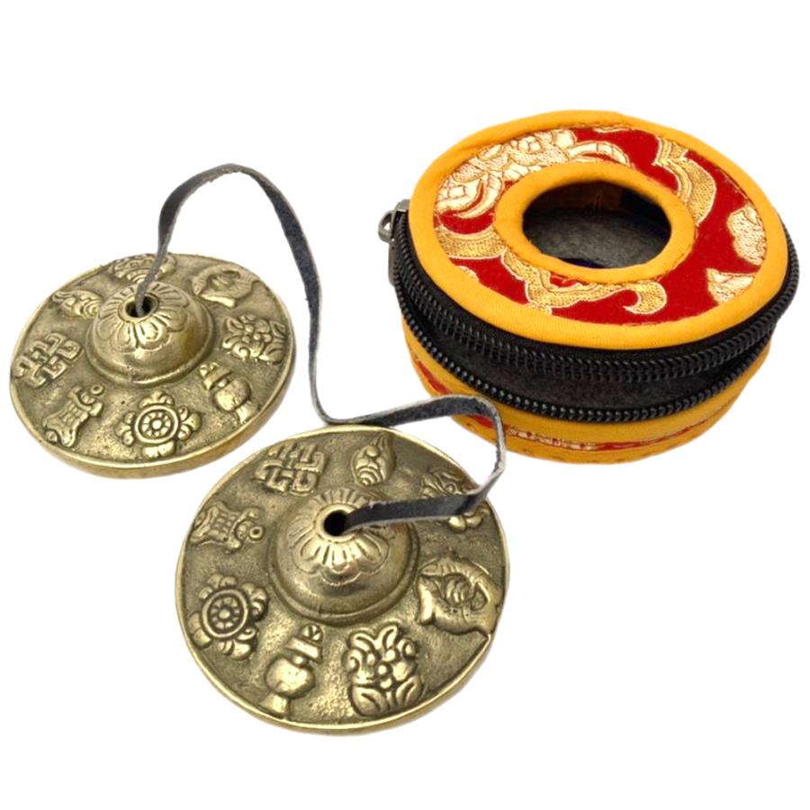 チベット密教 ティンシャS 八吉祥 6.5cm （チベタンシンバル） ヨガ ヒーリング 通販