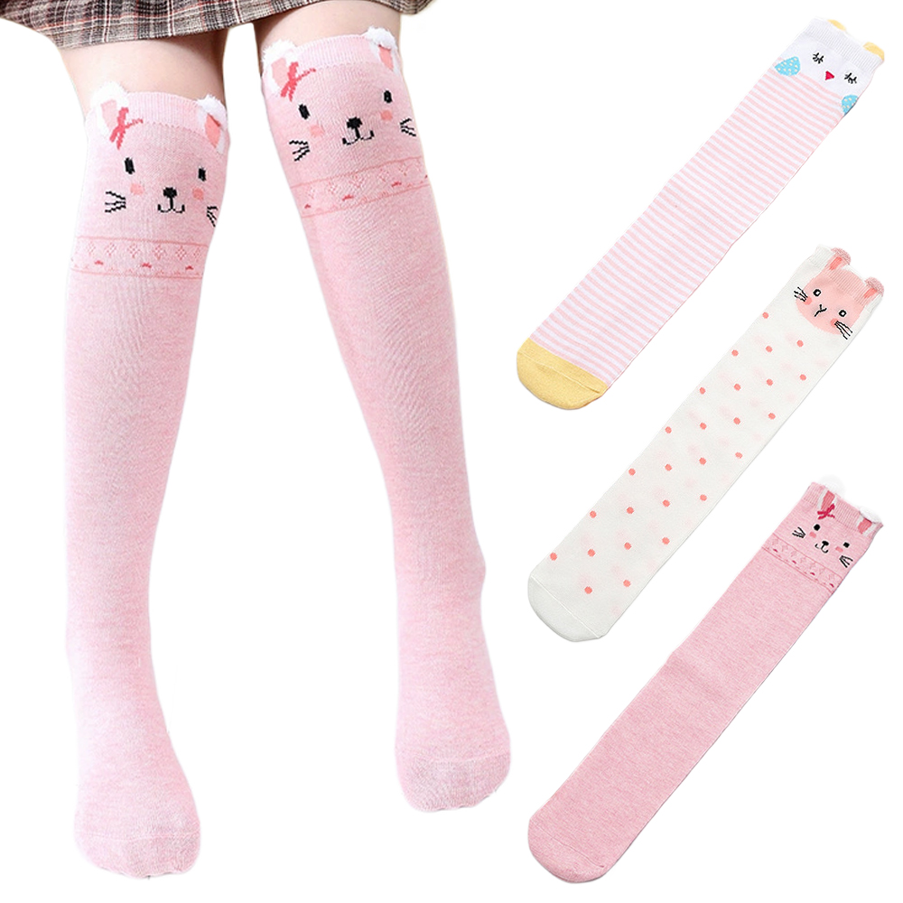 ハイソックス ニーハイソックス 子供 キッズ 靴下 3足組 女の子