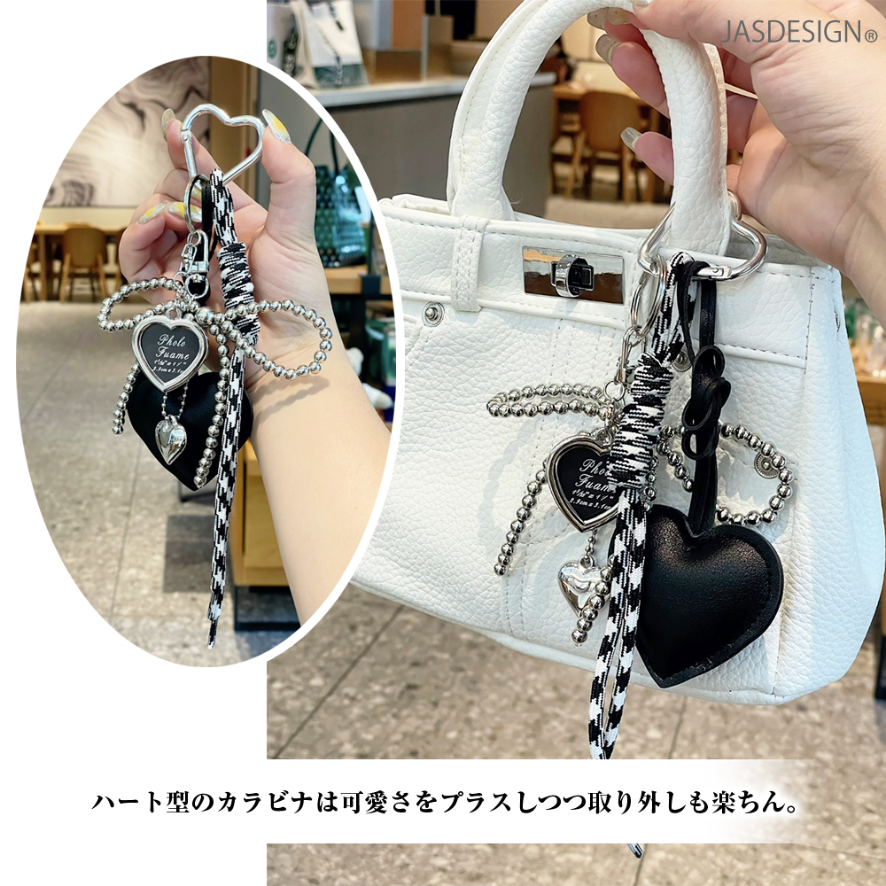 バッグチャーム バッグアクセサリー キーホルダー レディース ハート チャーム ハートリボン 韓国チャーム カラビナ かわいい おしゃれ JM-438 |  | 04