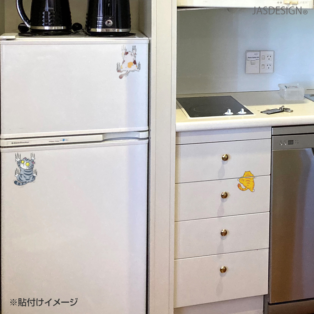 猫 ステッカー 車 ネコ ねこ バイク ヘルメット 傷隠し キャリーケース パソコン スマホ かわいい おもしろ おしゃれ 防水 シール デカール 滑る 落ちる JM-443 関連画像3