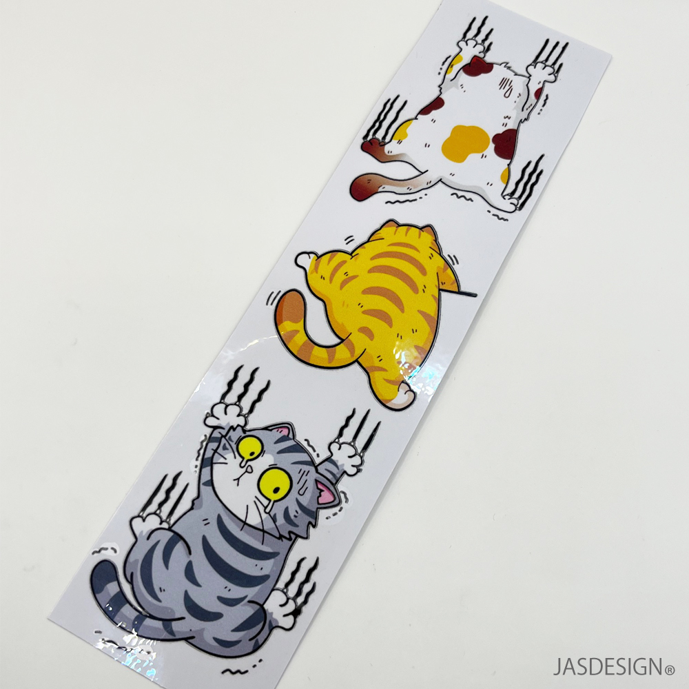 猫 ステッカー 車 ネコ ねこ バイク ヘルメット 傷隠し キャリーケース パソコン スマホ かわいい おもしろ おしゃれ 防水 シール デカール 滑る 落ちる JM-443 関連画像4