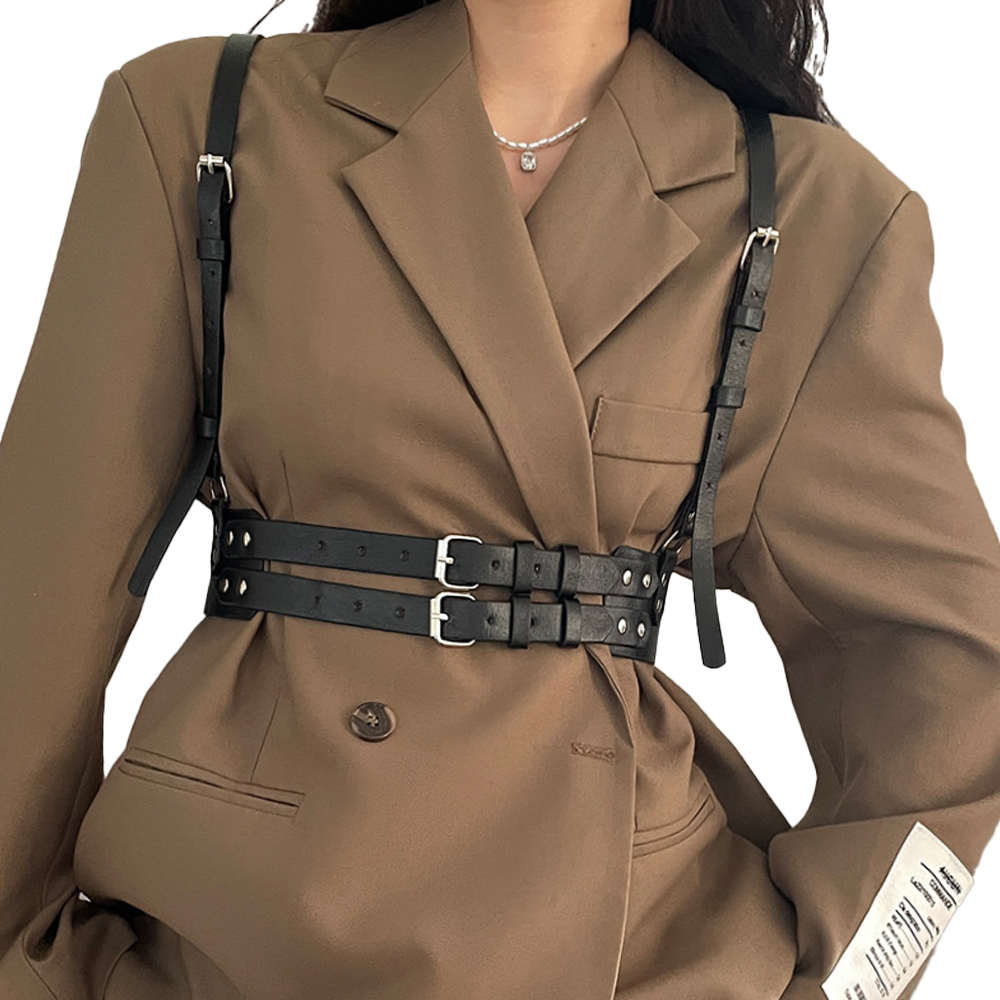 ハーネスベルト 2連 ハーネス コルセットベルト 地雷系 ゴスロリ