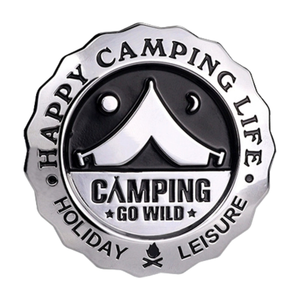 カーエンブレム 車 バイク 立体 エンブレム ロゴ キャンプ アウトドア 金属製 メタル 両面テープ 取付簡単 汎用 ステッカー ドレスアップ カスタム JM-455 |  | 01