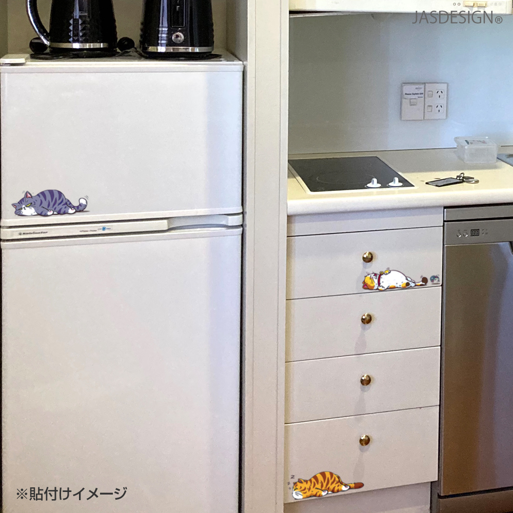 猫 ステッカー 車 ネコ ねこ カーステッカー バイク ヘルメット 傷隠し キャリーケース パソコン スマホ かわいい おもしろ 防水 シール 昼寝 ひるね JM-463 |  | 04