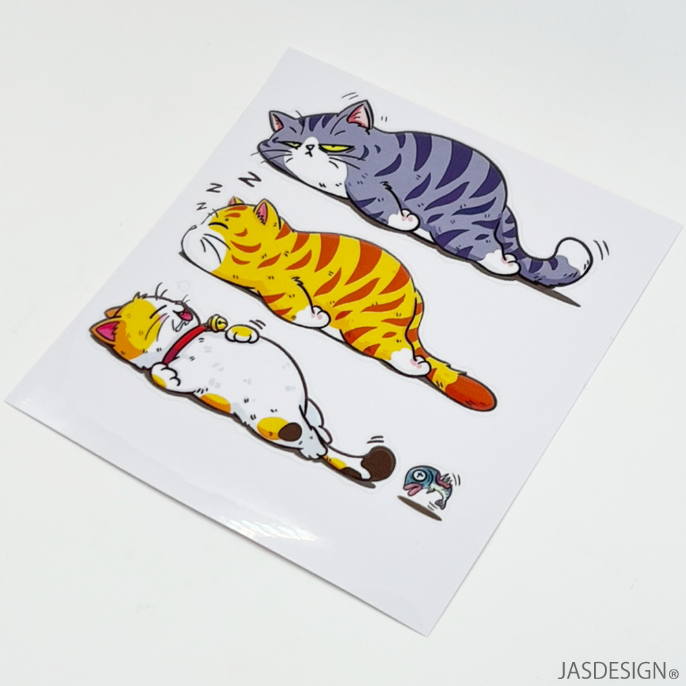 猫 ステッカー 車 ネコ ねこ カーステッカー バイク ヘルメット 傷隠し キャリーケース パソコン スマホ かわいい おもしろ 防水 シール 昼寝 ひるね JM-463 |  | 05