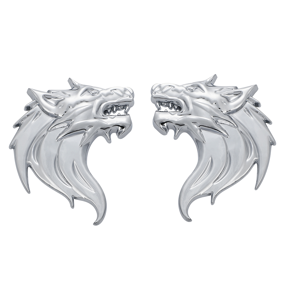 カーエンブレム ウルフ 狼 オオカミ 3D 立体 エンブレム セット 金属製 ブロンズ シルバー ガンメタリック 汎用 車 バイク ドレスアップ カーステッカー JM-464 |  | 01