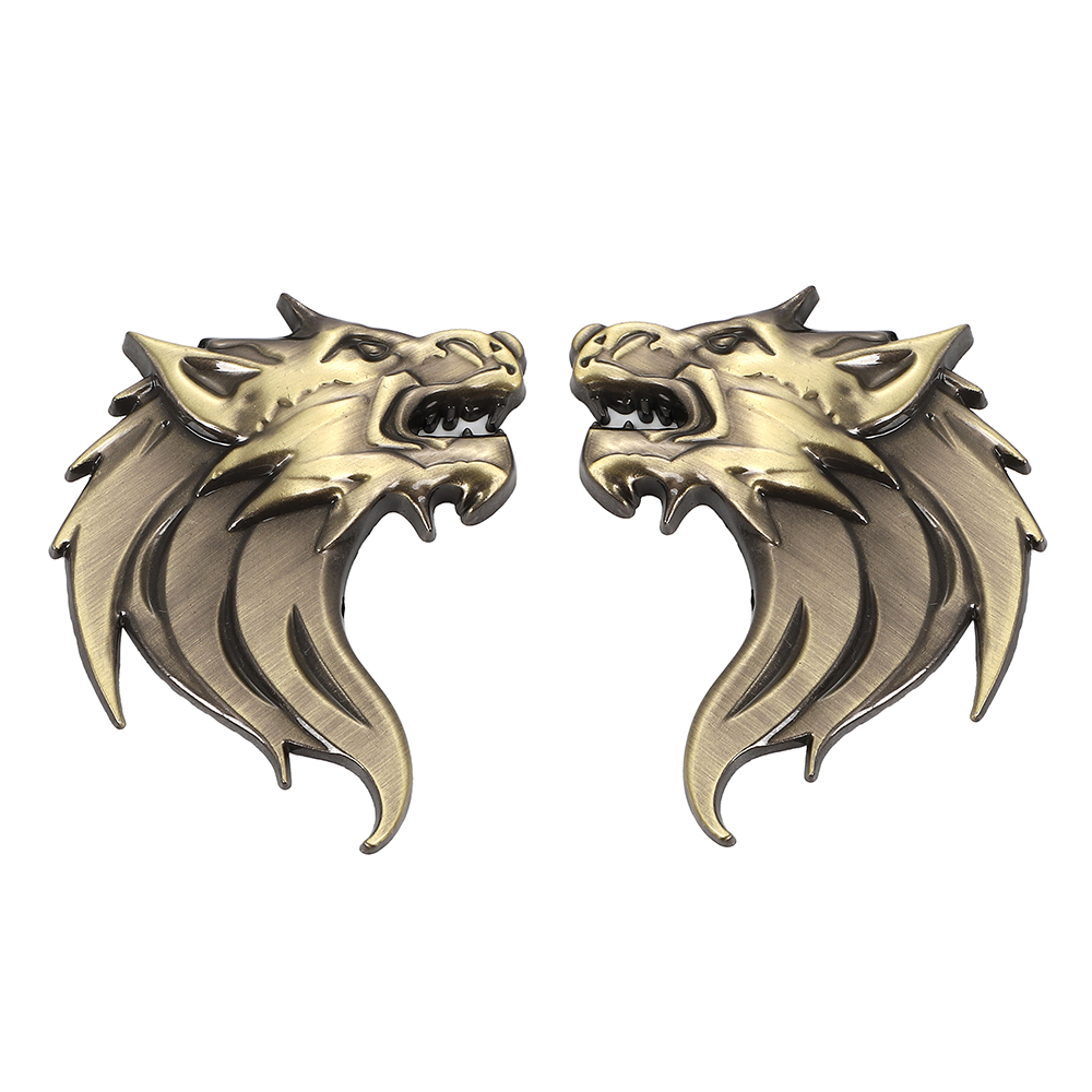 カーエンブレム ウルフ 狼 オオカミ 3D 立体 エンブレム セット 金属製 ブロンズ シルバー ガンメタリック 汎用 車 バイク ドレスアップ カーステッカー JM-464 |  | 02