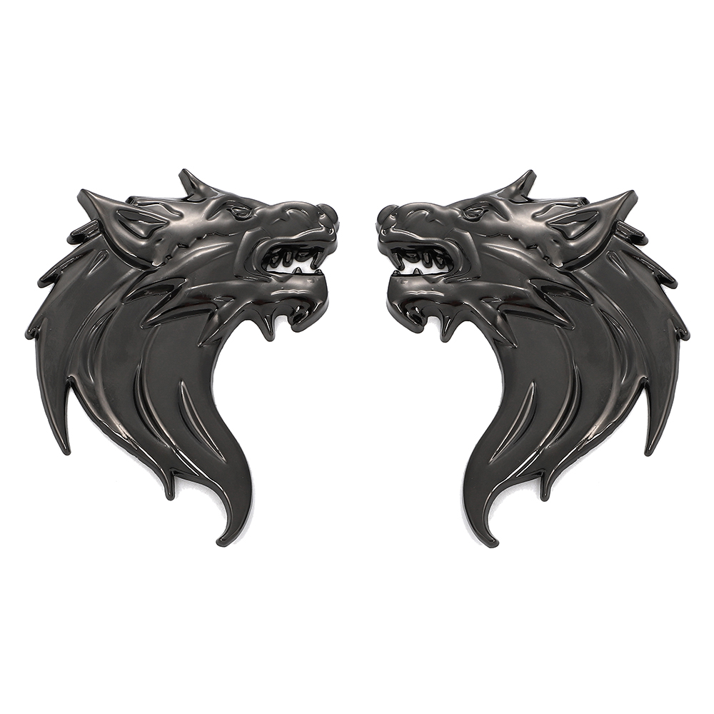 カーエンブレム ウルフ 狼 オオカミ 3D 立体 エンブレム セット 金属製 ブロンズ シルバー ガンメタリック 汎用 車 バイク ドレスアップ カーステッカー JM-464 |  | 03