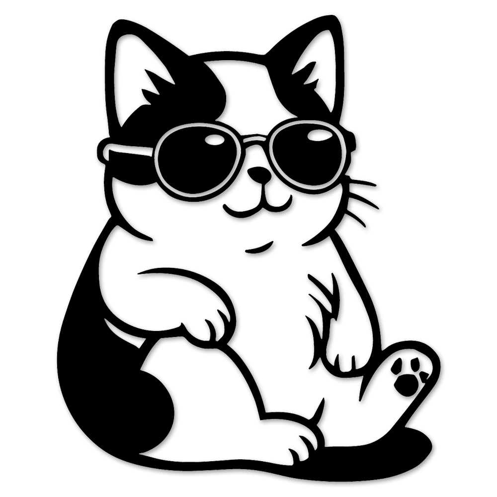 猫 ステッカー 車 カーステッカー ねこ 黒猫 サングラス 白猫 転写 バイク 傷隠し パソコン かわいい おもしろ シルエット 防水 シール UV デカール JM-486 |  | 05
