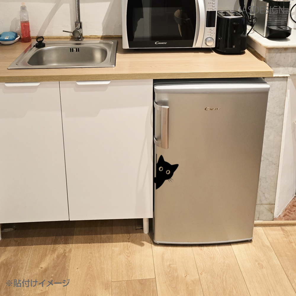 車 ステッカー 猫 カーステッカー のぞく ネコ 見つめる 転写ステッカー バイク ヘルメット 傷隠し パソコン かわいい おもしろ 防水 シール デカール JM-487 関連画像2