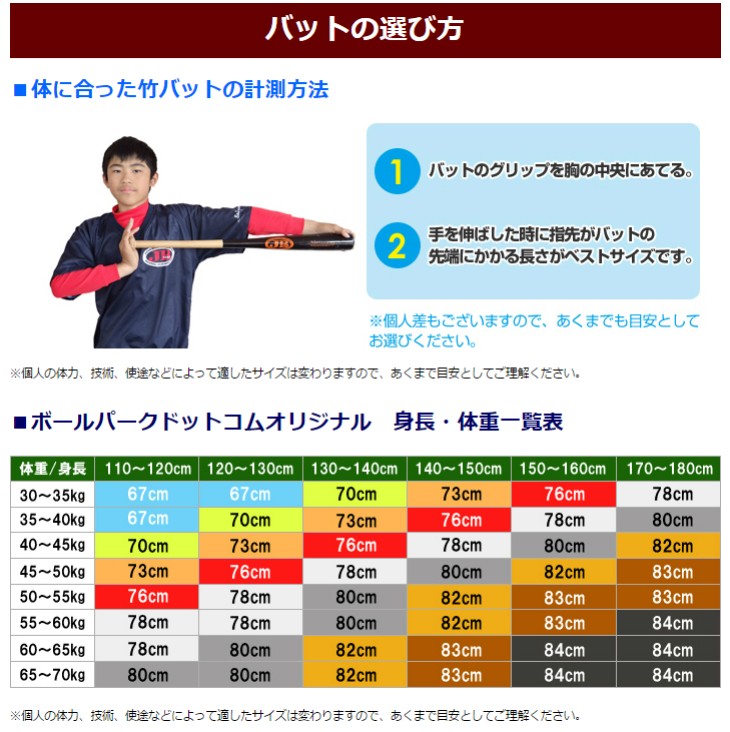 硬式野球、軟式野球、ソフトボール対応の竹バット！ 少年用竹バット 67ｃｍ 70cm 73ｃｍ 76ｃｍ 78ｃｍ リアルグリップ JBバット 硬式  軟式 ソフトボール 野球 兼用｜代購幫