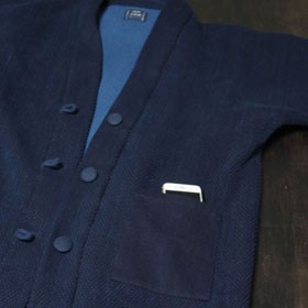 袢纏コート（はんてん） 日本製 メンズ 男性用 武州正藍染 二重刺地