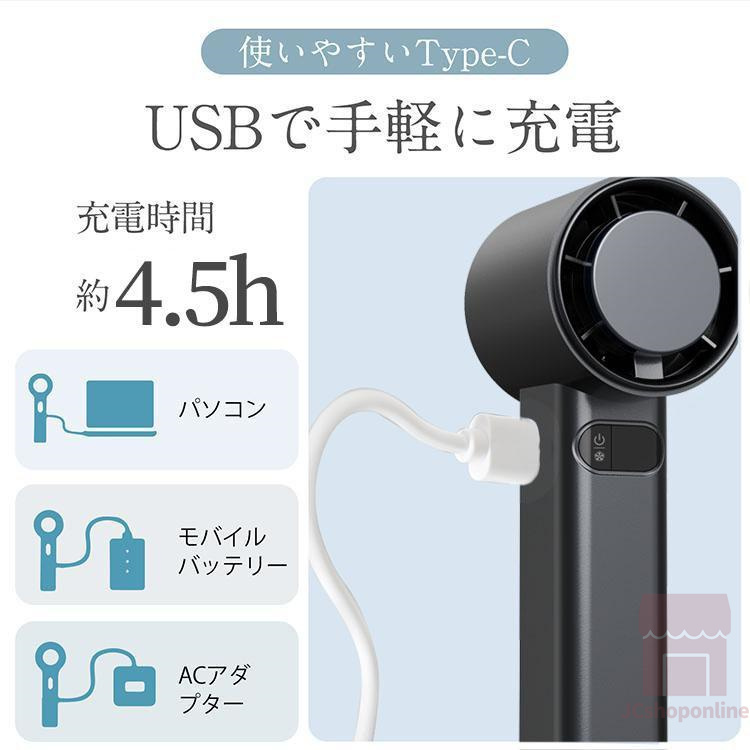 扇風機 手持ち扇風機 最強 小型 卓上 静音 ハンディファン 強風
