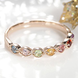 アミュレットリング 女性 厄除け プレゼント 指輪 7色 七色 10金