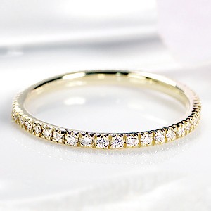 フルエタニティリング 10金 ダイヤ 40代 50代 サイズ14号限定 細身 10K