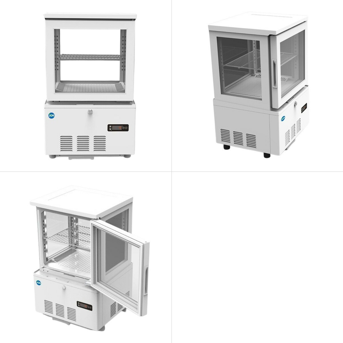 レビュー特典 JCM 4面ガラス冷蔵ショーケース（片面扉） JCMS-41 業務用冷蔵庫 保冷庫 ショーケース 卓上型 LED 41L  ノンフロン 結露対策 | JCM(業務用厨房機器) | 03