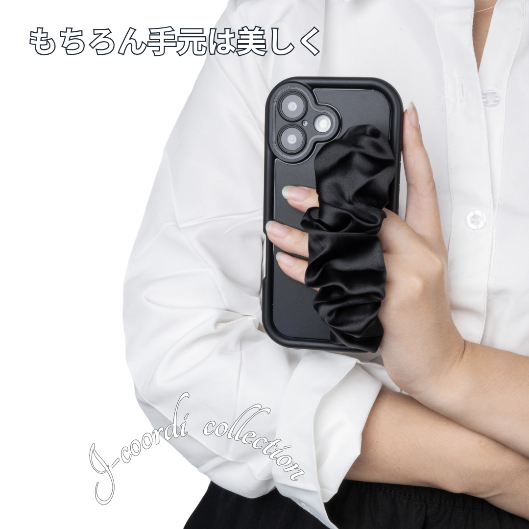 iphone17 ケース ハンドストラップ シュシュバンド おしゃれ 海外