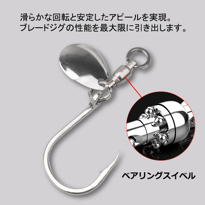 ブレードジグ 40g 3色セット ゼブラグロー スピンテール 非対称