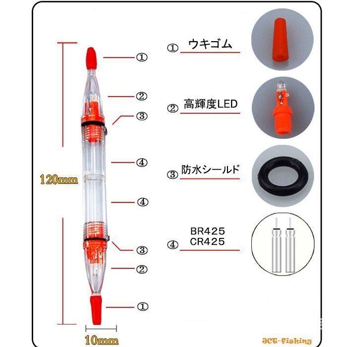 水中集魚ライト LED 点滅 12cm 2灯 2本セット タチウオ イカ :CR-1:釣具と真珠の卸直販 JCT - 通販 - Yahoo!ショッピング