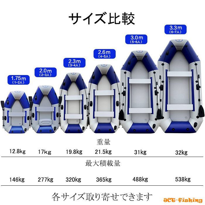 ゴムボート エレキ セット 5人 〜 6人 乗り 3.3ｍ 海水 1.2馬力